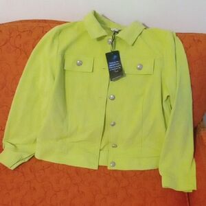 Nwt Vibrant Lime Women's Jean Jacket